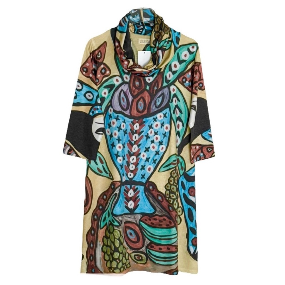 NWT ATELIER5 Abstract art dress by a community of  artists. Sylvaine Jourdes Art